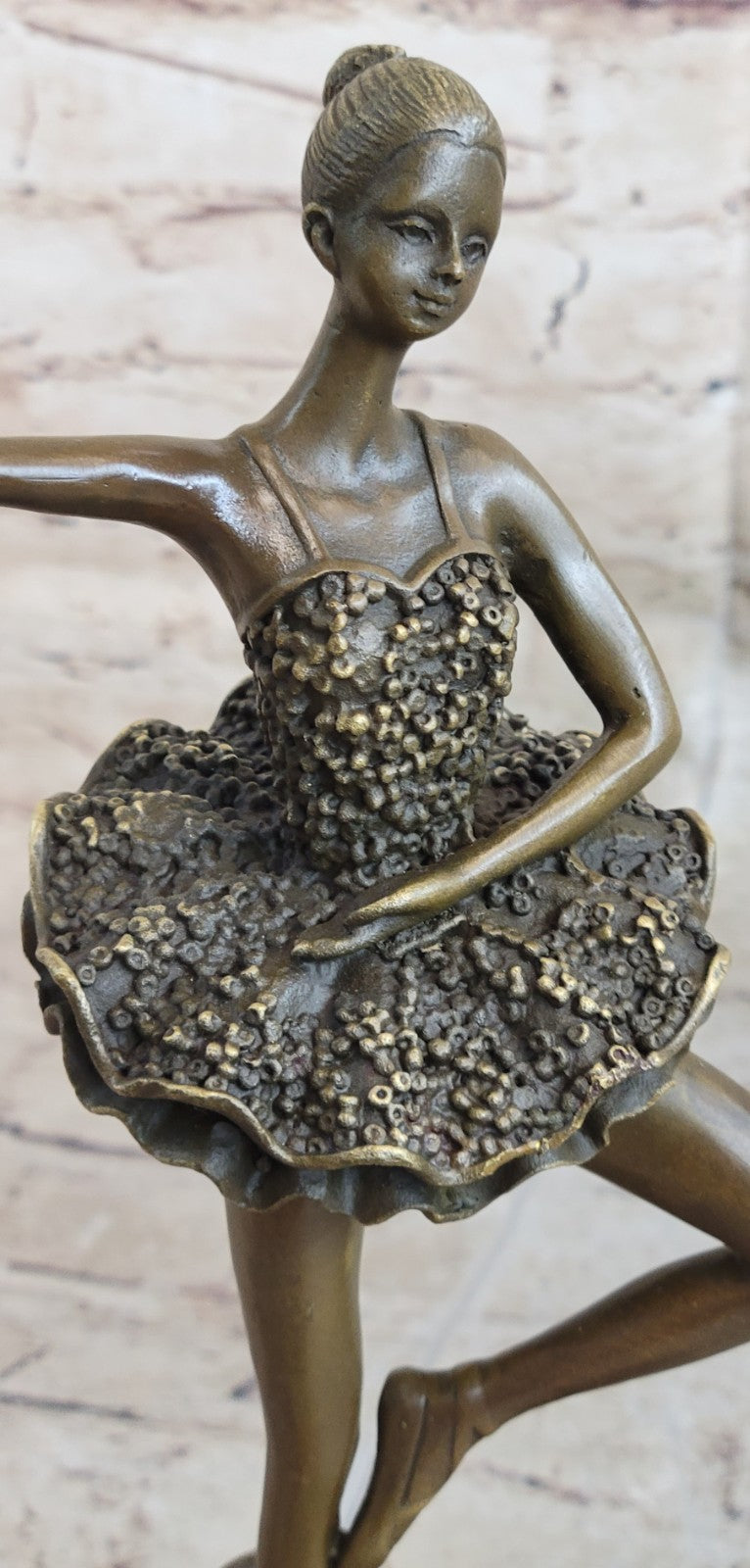Handcrafted Detail Ballerina with Tutu Bronze Sculpture Signed Original Milo