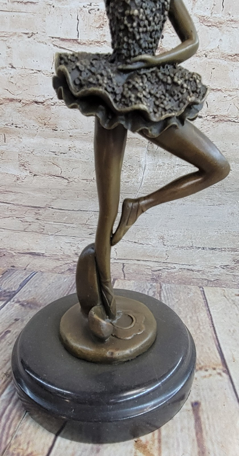 Handcrafted Detail Ballerina with Tutu Bronze Sculpture Signed Original Milo