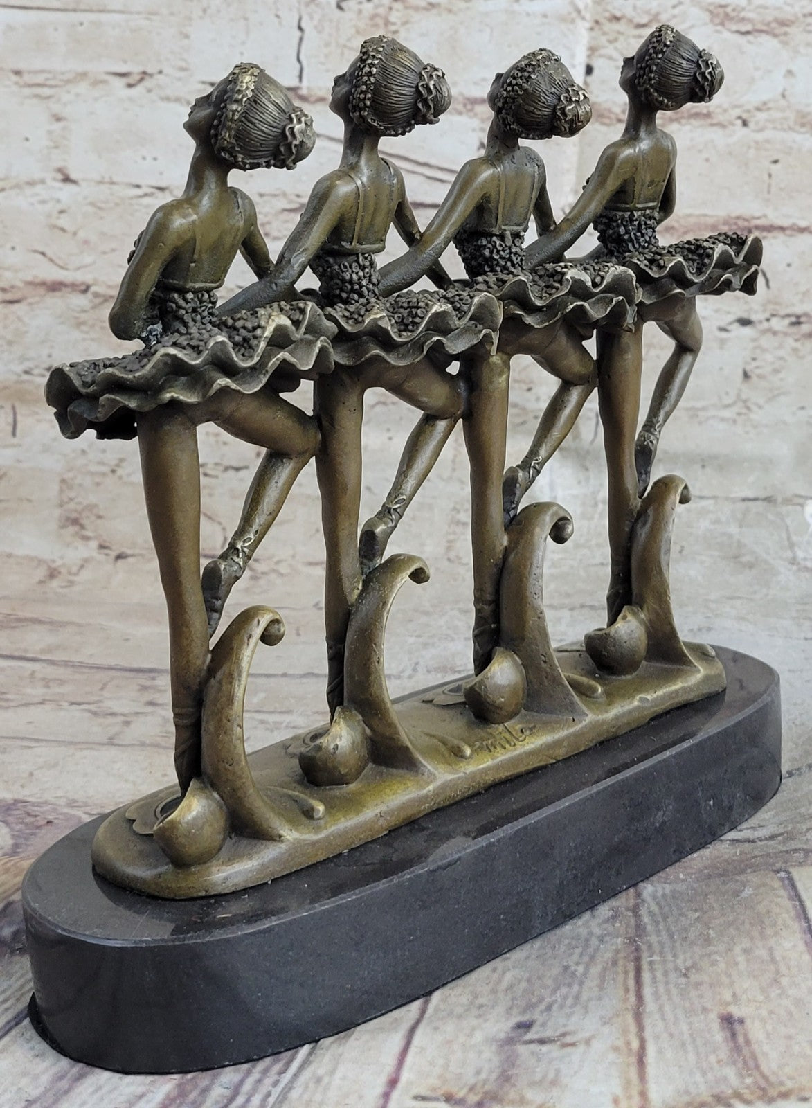 Group Of Ballerina Dancers Hot Cast Signed Original Milo Bronze Sculpture Figuri