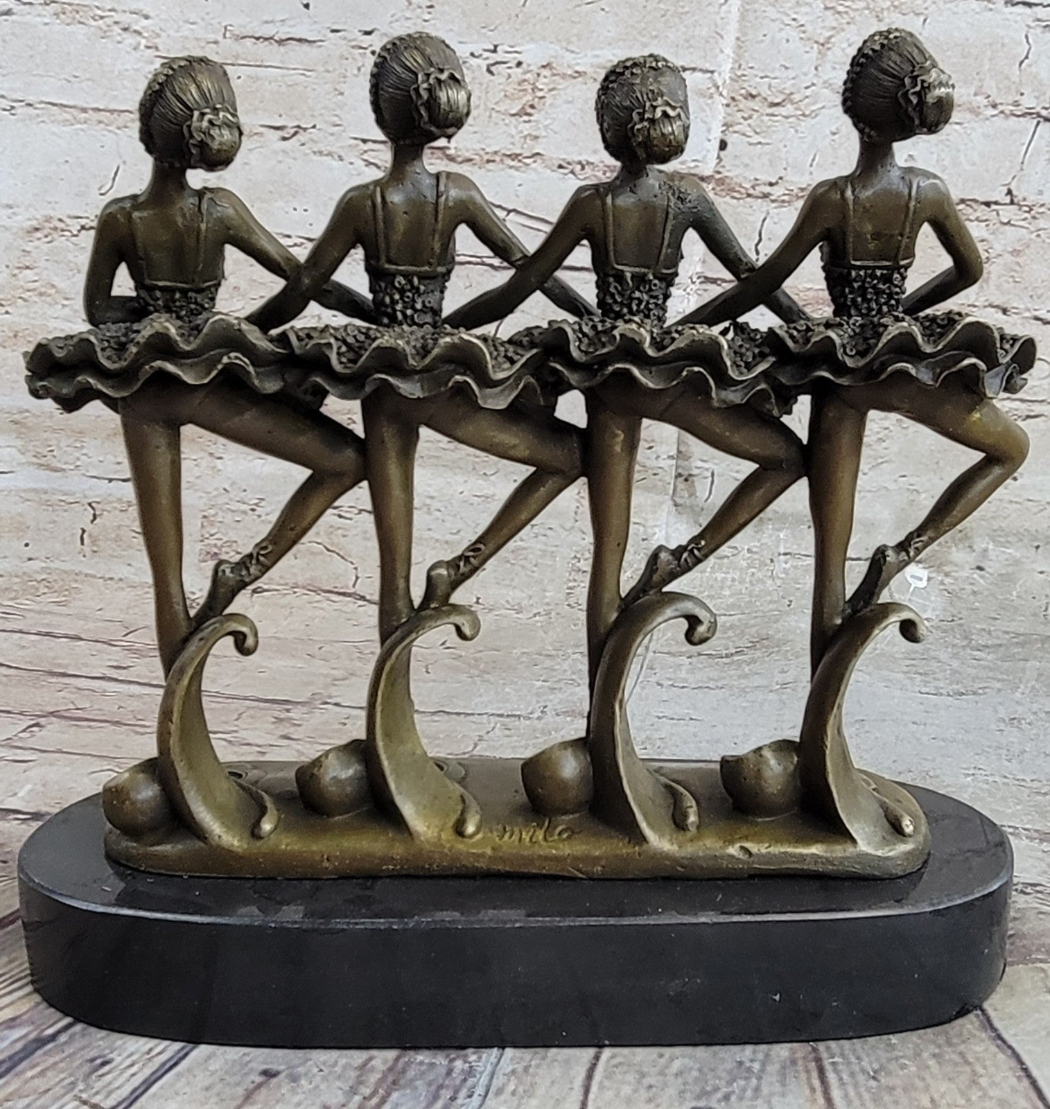 Group Of Ballerina Dancers Hot Cast Signed Original Milo Bronze Sculpture Figuri