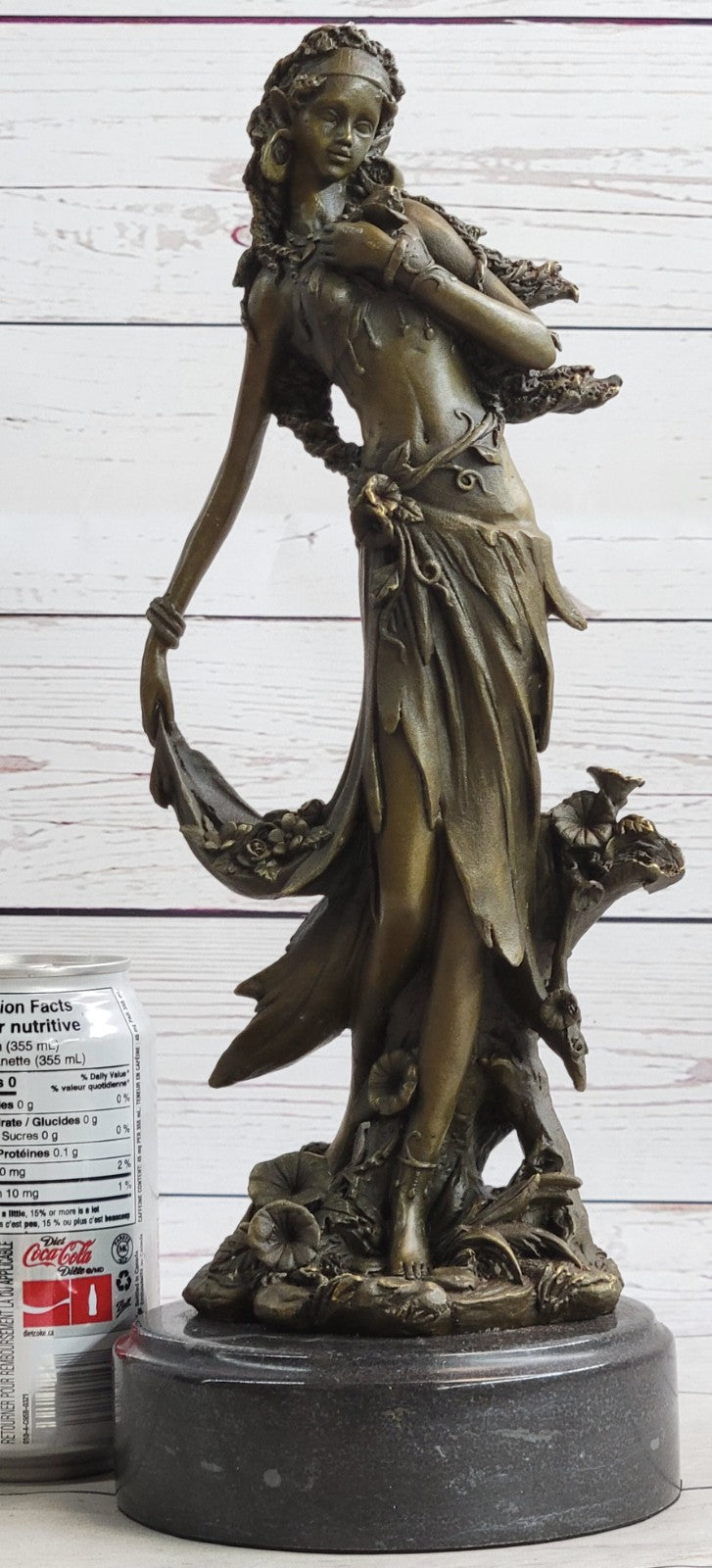 Girl With Angelic Face Bronze Figurine Signed Kassin Art Nouveau Sculpture Gift