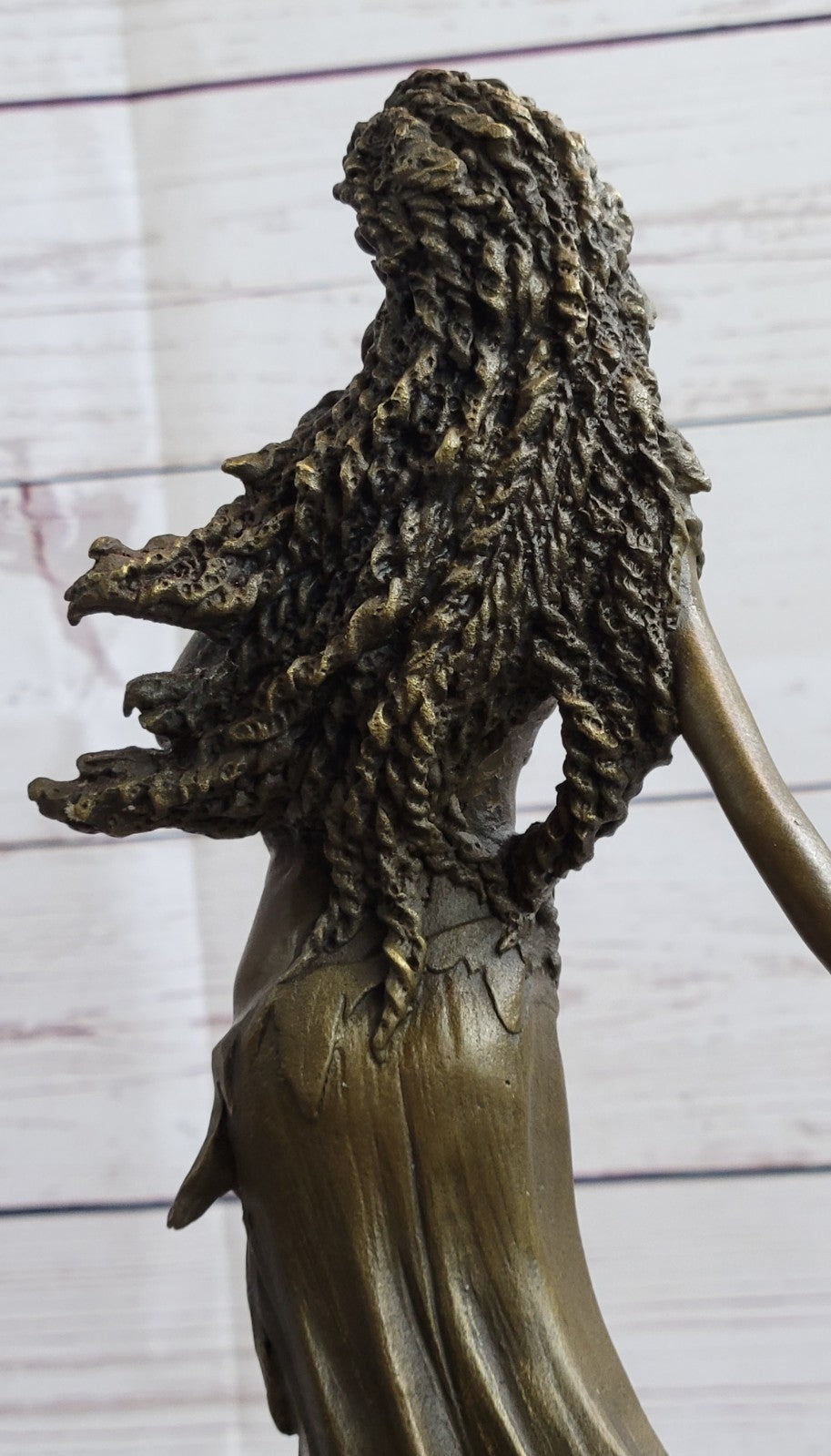 Girl With Angelic Face Bronze Figurine Signed Kassin Art Nouveau Sculpture Gift
