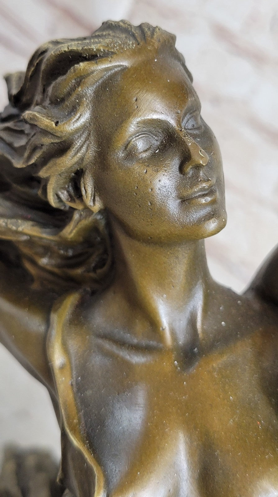 Original Aldo Vitaleh Tall Nude Lean Couple Bronze Sculpture Marble Base Statue