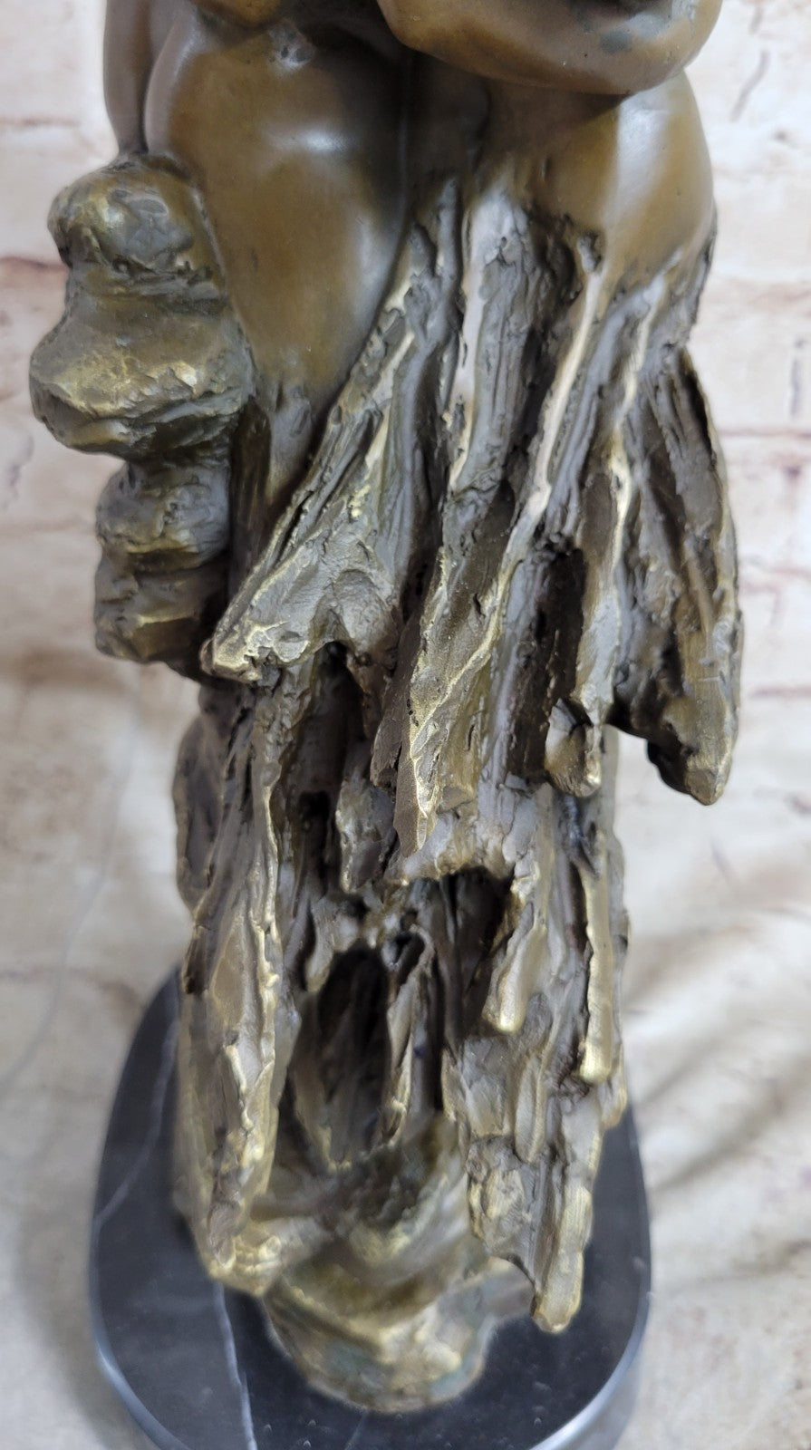 Original Aldo Vitaleh Tall Nude Lean Couple Bronze Sculpture Marble Base Statue