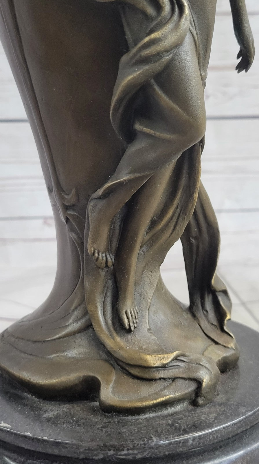 Vintage Art Nouveau Bronze Signed Cheret Nymph Goddess Statue Sculpture Gift
