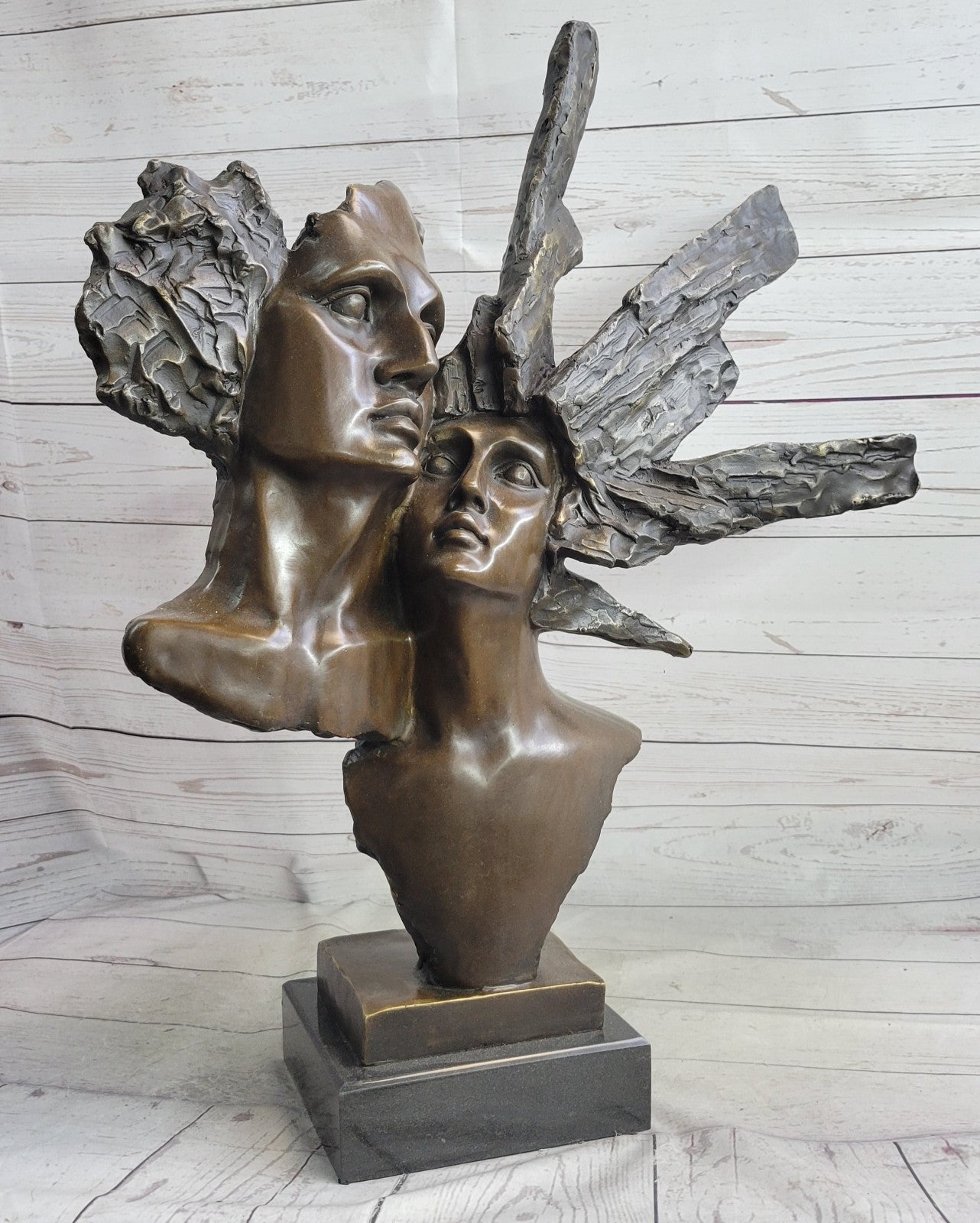 Christmas Perfect Gift Handcrafted Detailed Couple Bronze Sculpture Figurine