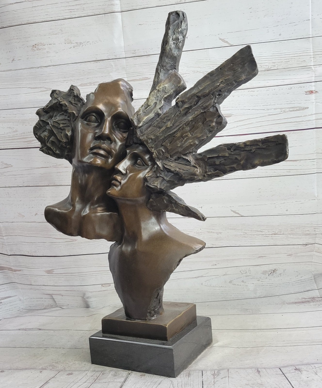 Christmas Perfect Gift Handcrafted Detailed Couple Bronze Sculpture Figurine
