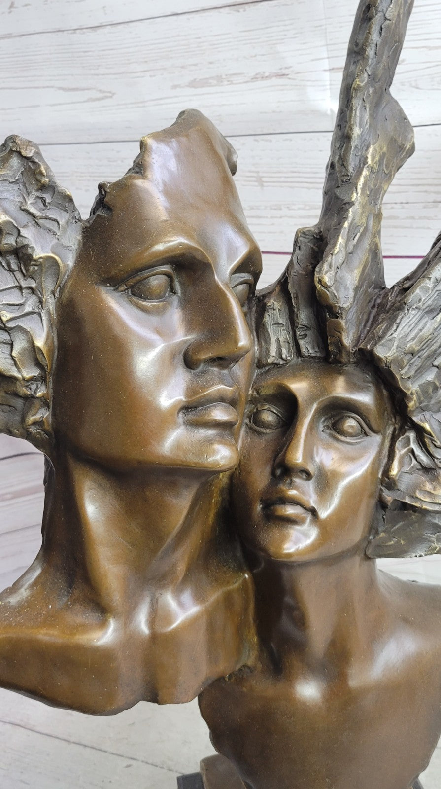 Christmas Perfect Gift Handcrafted Detailed Couple Bronze Sculpture Figurine