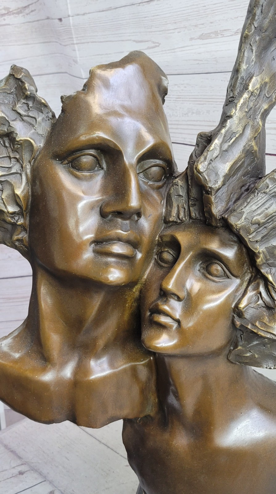 Christmas Perfect Gift Handcrafted Detailed Couple Bronze Sculpture Figurine