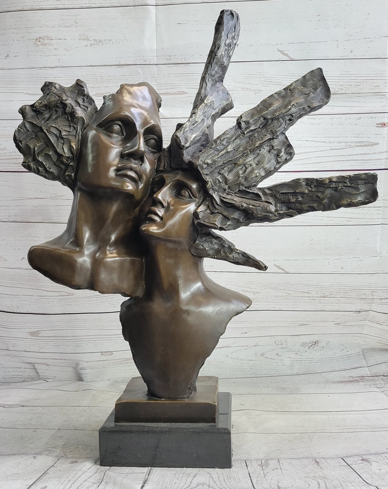 Christmas Perfect Gift Handcrafted Detailed Couple Bronze Sculpture Figurine