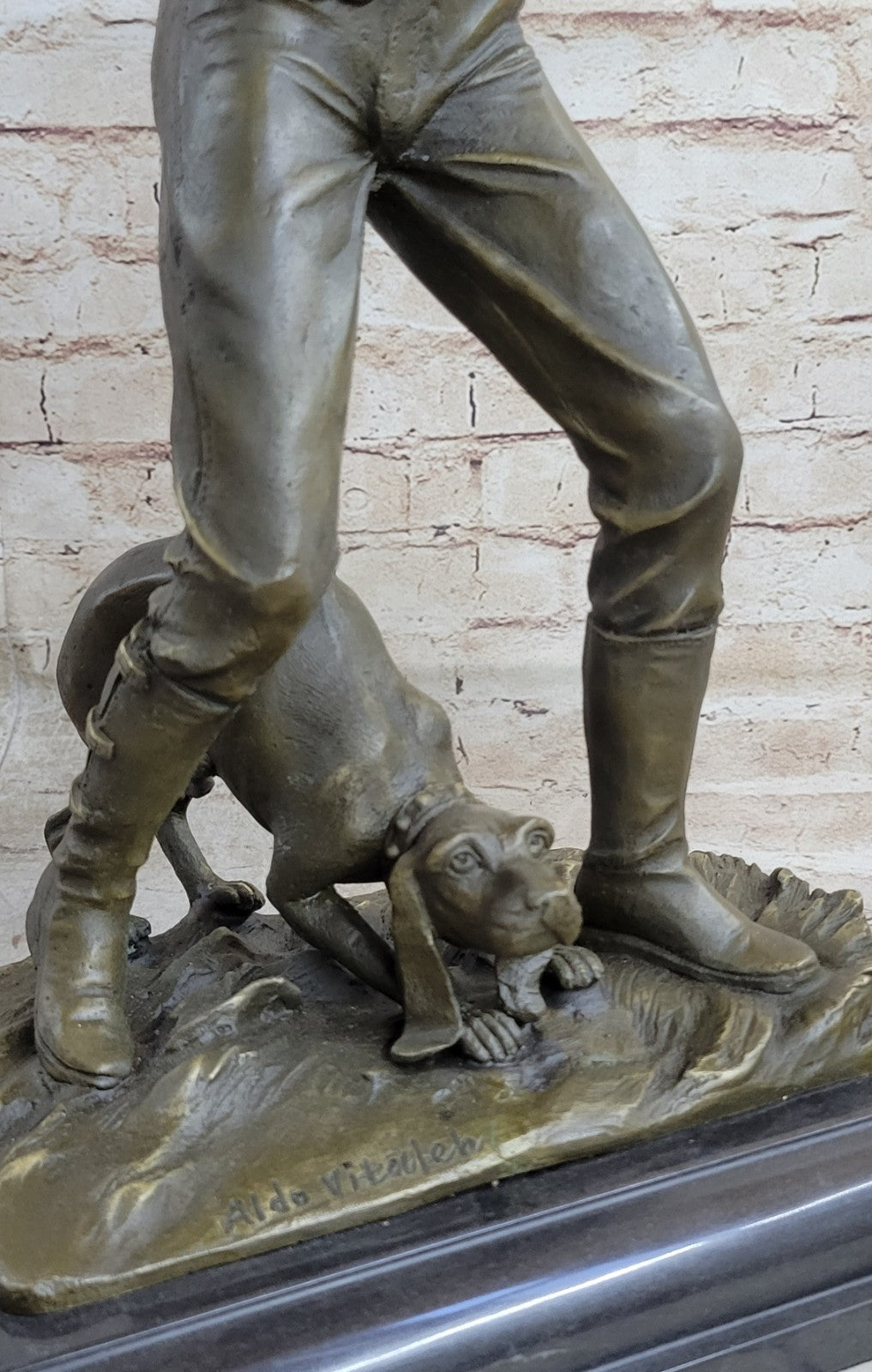 Cowboy Hunter w/Dog Sculpture Figurine Statue Figure Bronze Home Decor Gift