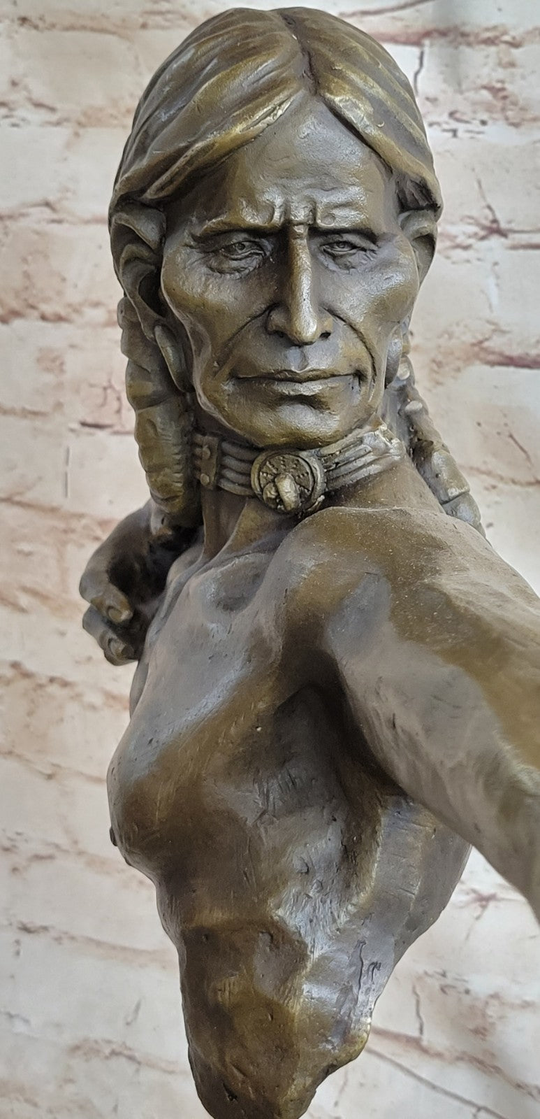 Bronze INDIAN Monument Statue Warrior Chief Tomahawk Native Mascot Kachina tribe
