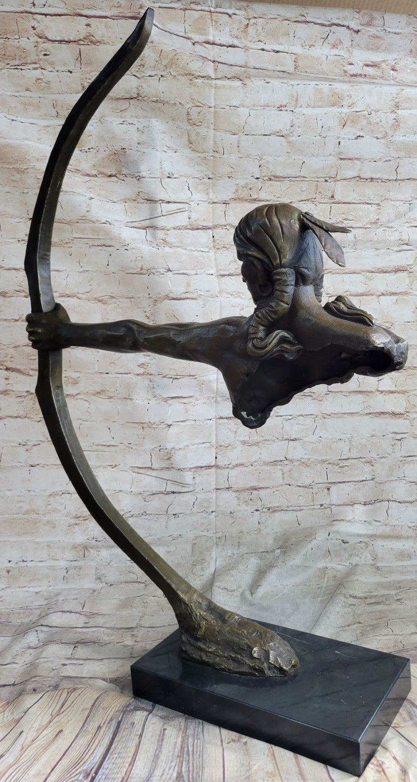 Bronze INDIAN Monument Statue Warrior Chief Tomahawk Native Mascot Kachina tribe