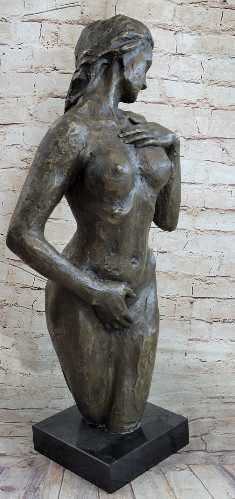 VINTAGE CUBIST BRONZE FEMALE TORSO ART SCULPTURE NUDE MODERNIST MARIO NICK