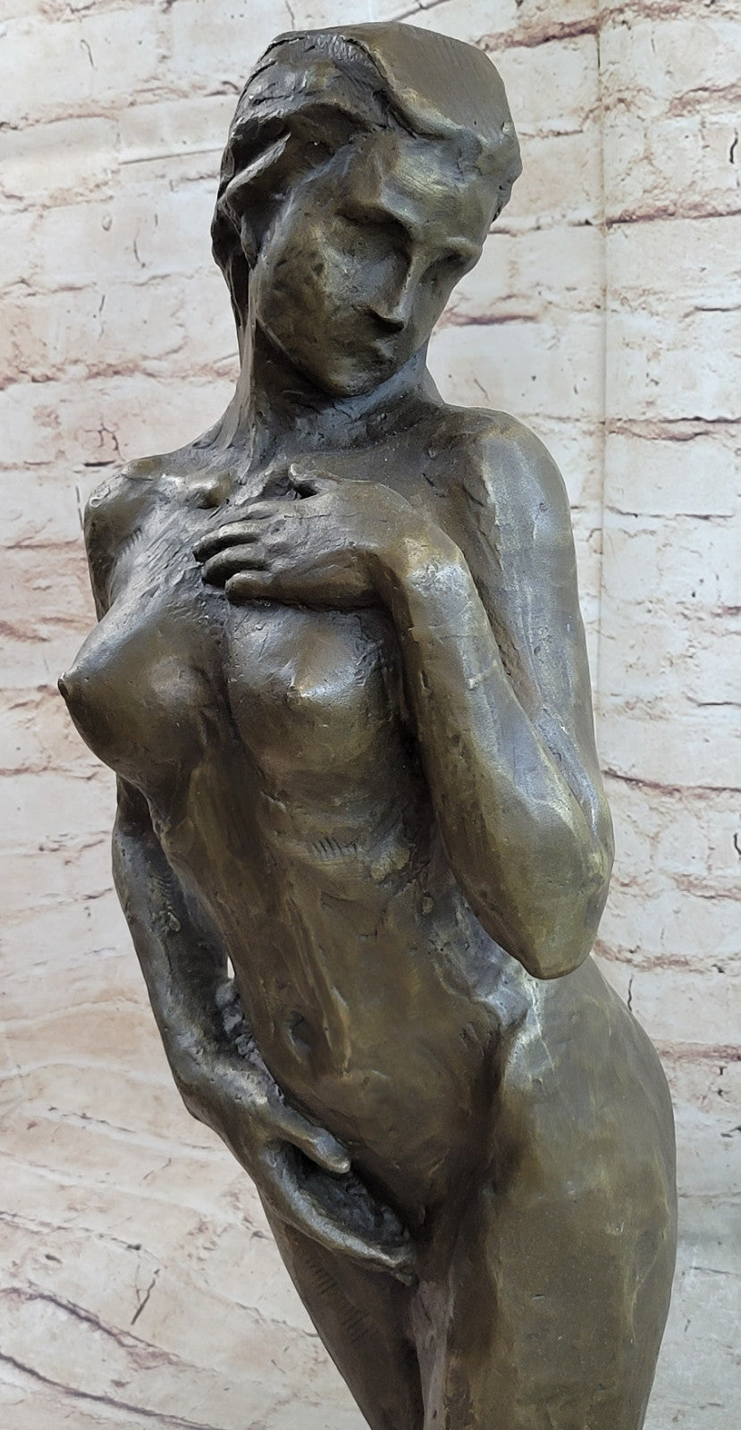 VINTAGE CUBIST BRONZE FEMALE TORSO ART SCULPTURE NUDE MODERNIST MARIO NICK