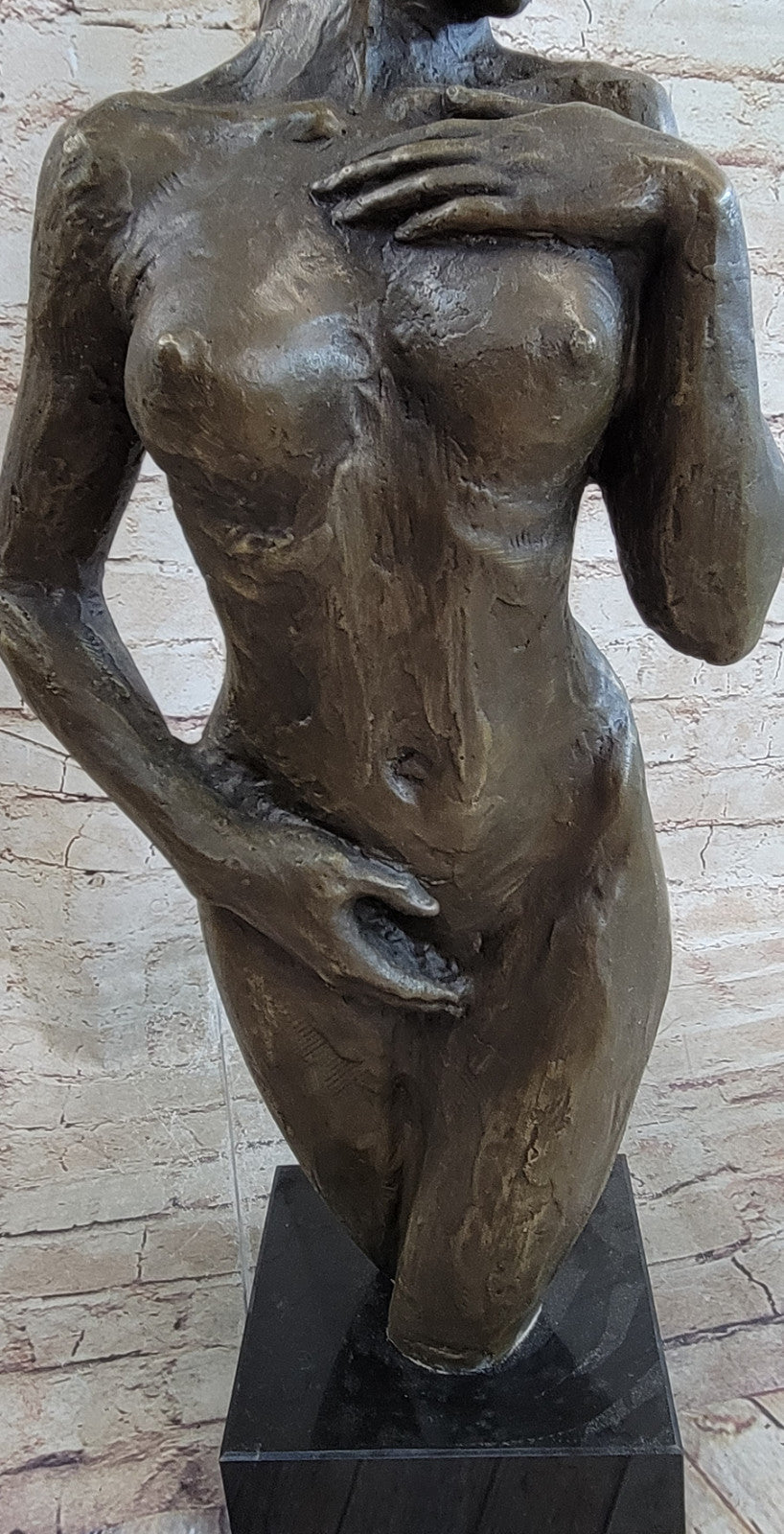 VINTAGE CUBIST BRONZE FEMALE TORSO ART SCULPTURE NUDE MODERNIST MARIO NICK