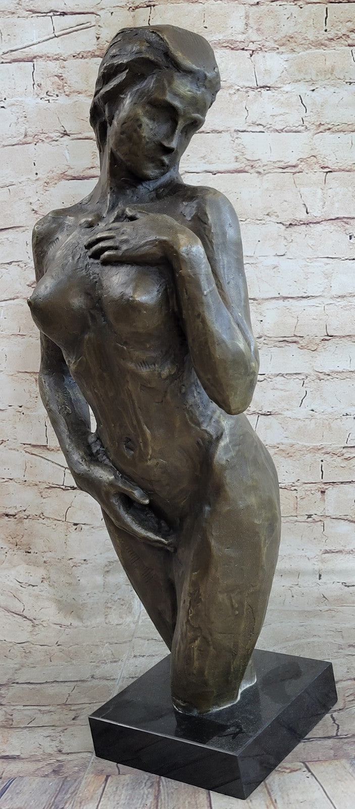 VINTAGE CUBIST BRONZE FEMALE TORSO ART SCULPTURE NUDE MODERNIST MARIO NICK