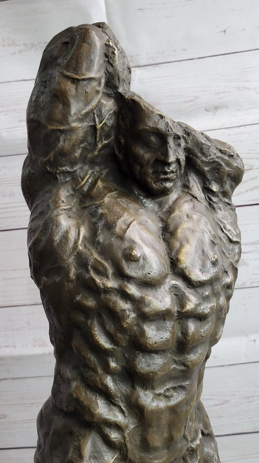 Handcrafted bronze sculpture SALE Mod Century Mid Torso Abstract Figure Figurine