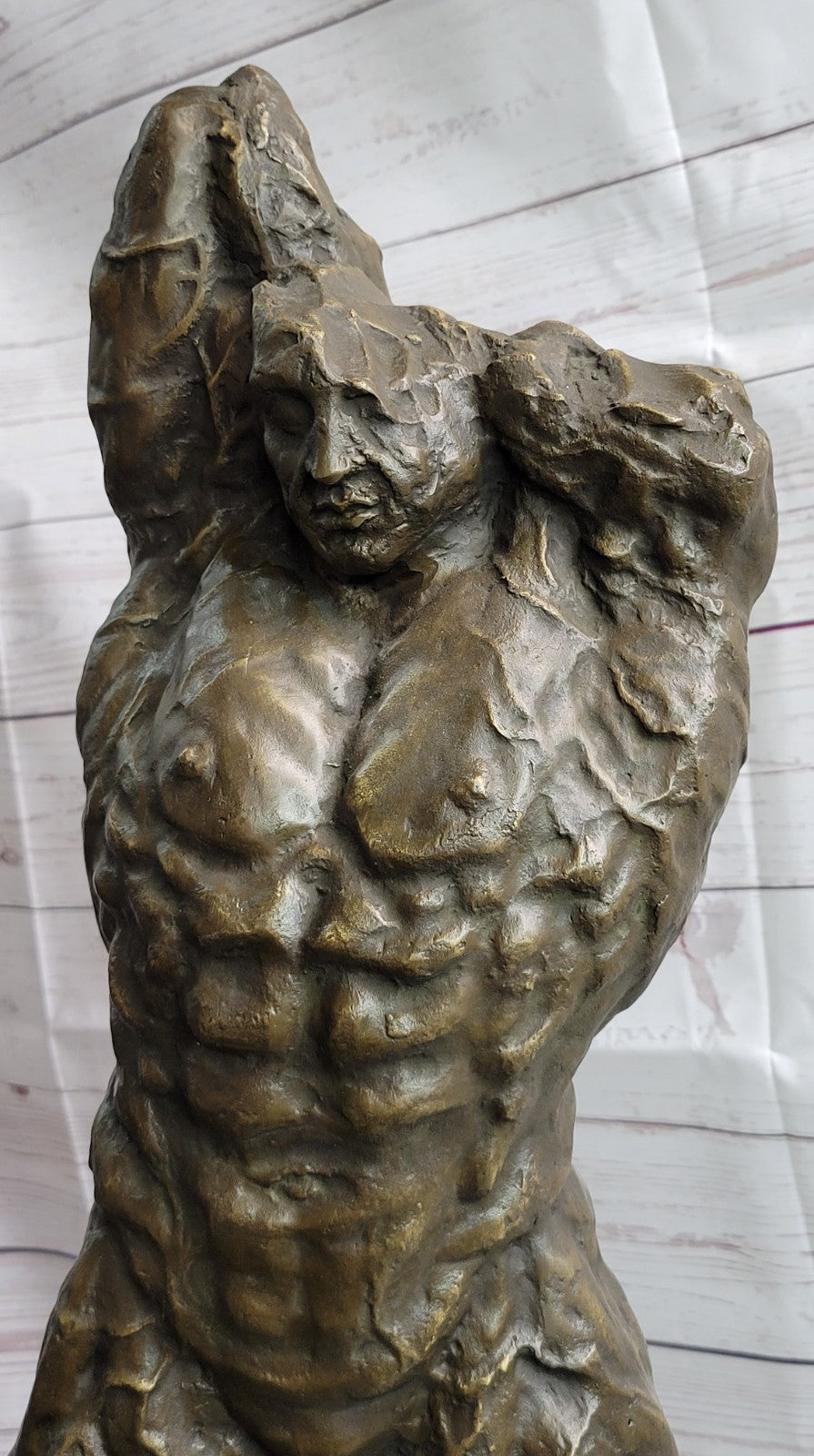 Handcrafted bronze sculpture SALE Mod Century Mid Torso Abstract Figure Figurine
