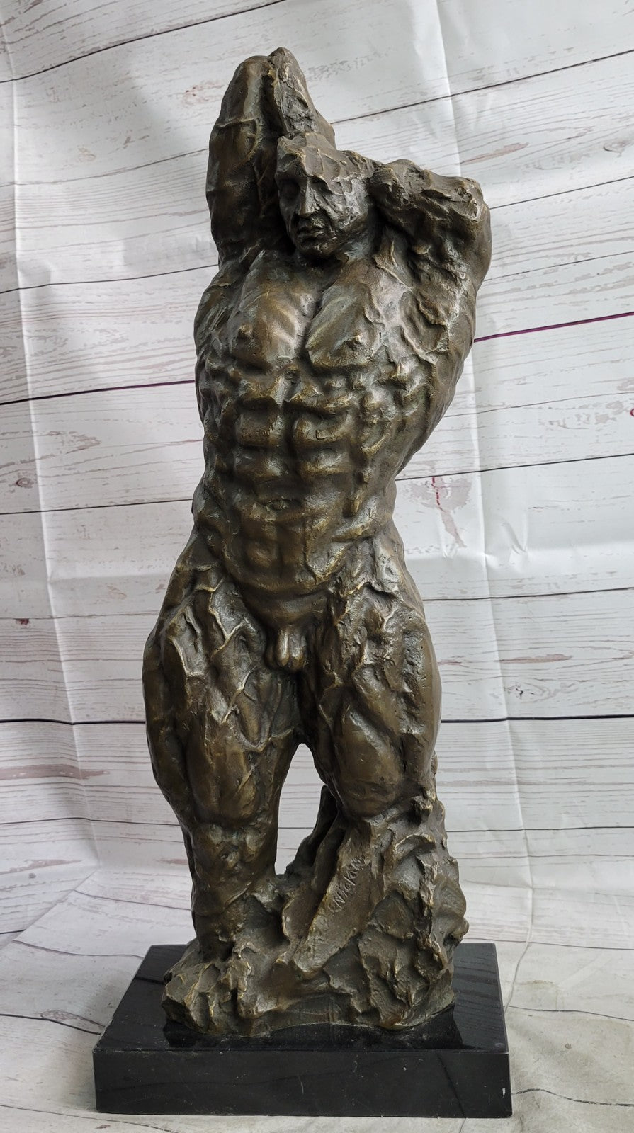 Handcrafted bronze sculpture SALE Mod Century Mid Torso Abstract Figure Figurine