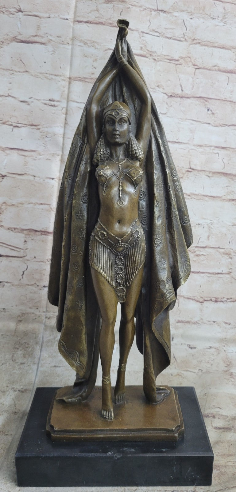 Handcrafted bronze sculpture SALE Large Deco Art Dancer Egyptian Chiparus Figure