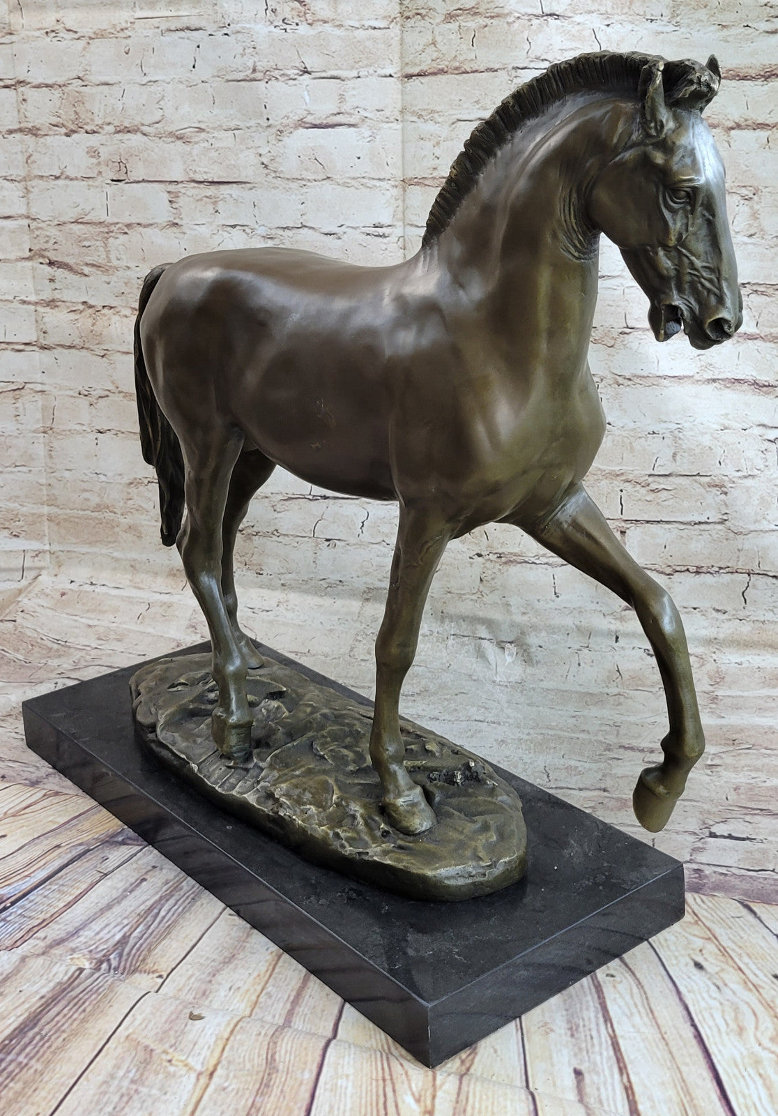 Large 58 Lbs Mene Racing Horse Stallion Bronze SCulpture Hot Cast Figure Decor