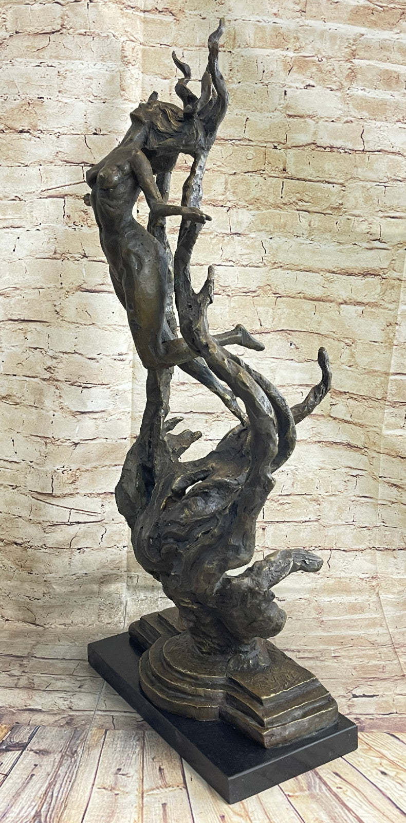 Western Bronze Nude statue Medusa Snake Goddess Art Sculpture Figurine LRG
