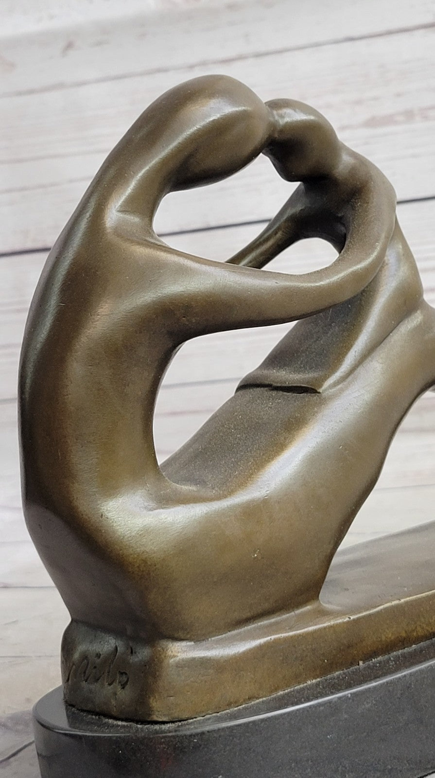 Milo`s Signed Original: Abstract Bronze Sculpture Celebrating Mother`s Love