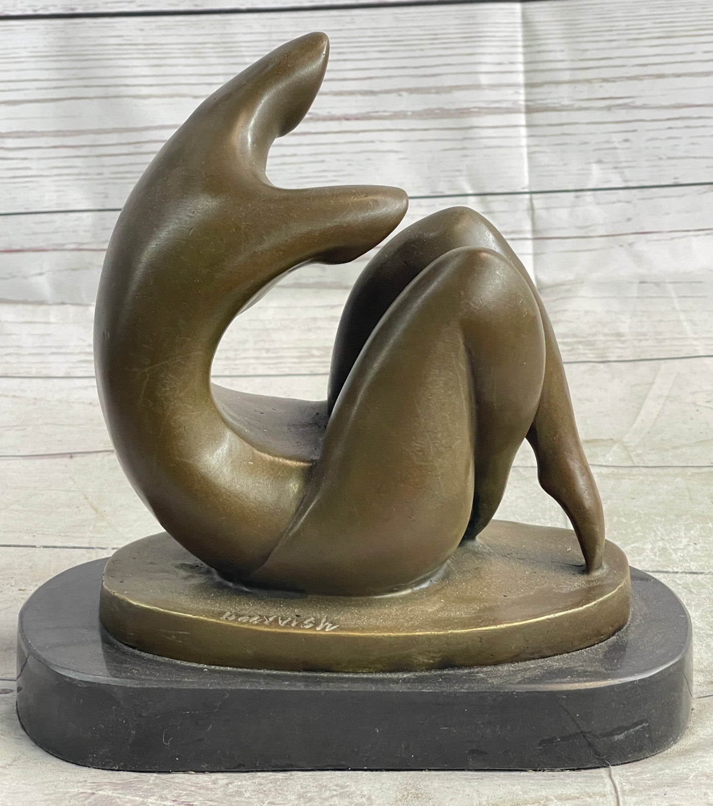 Expressive Female Form: Abstract Bronze Sculpture by Darvish Original Artwork Tribute