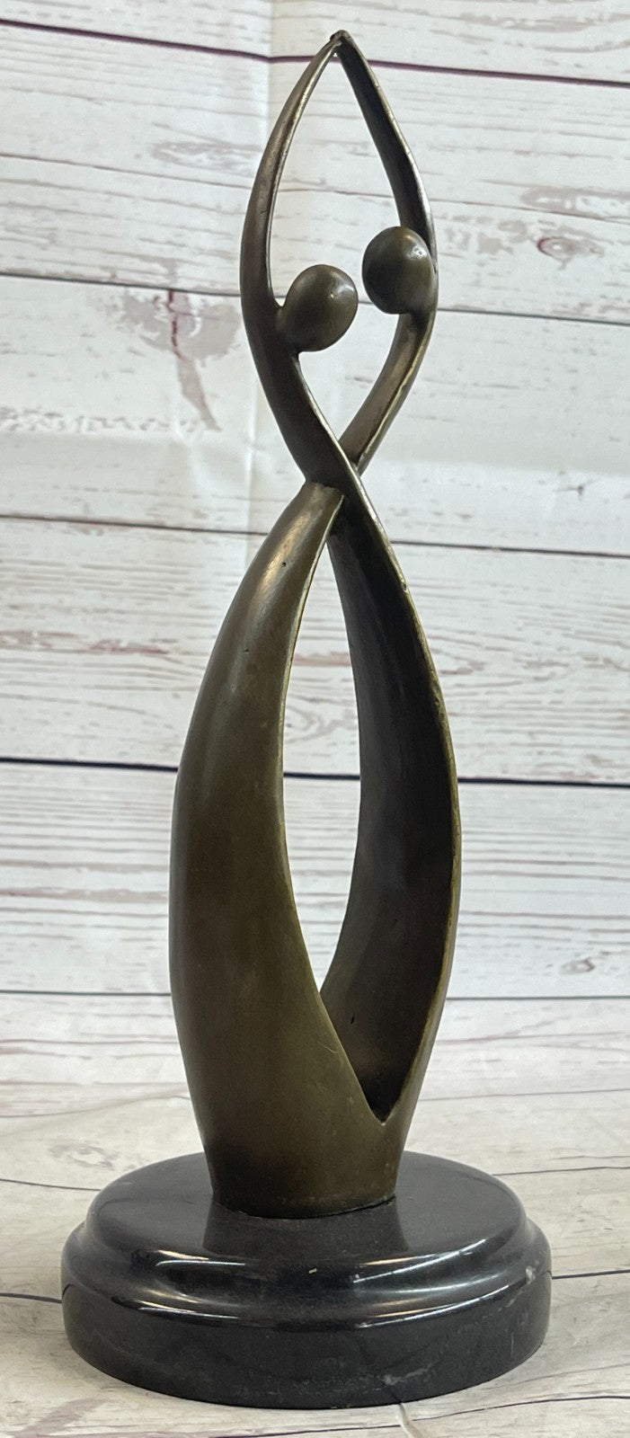 Modern art Creation of Two Beings Becoming one Hot Cast Handcrafted Statue