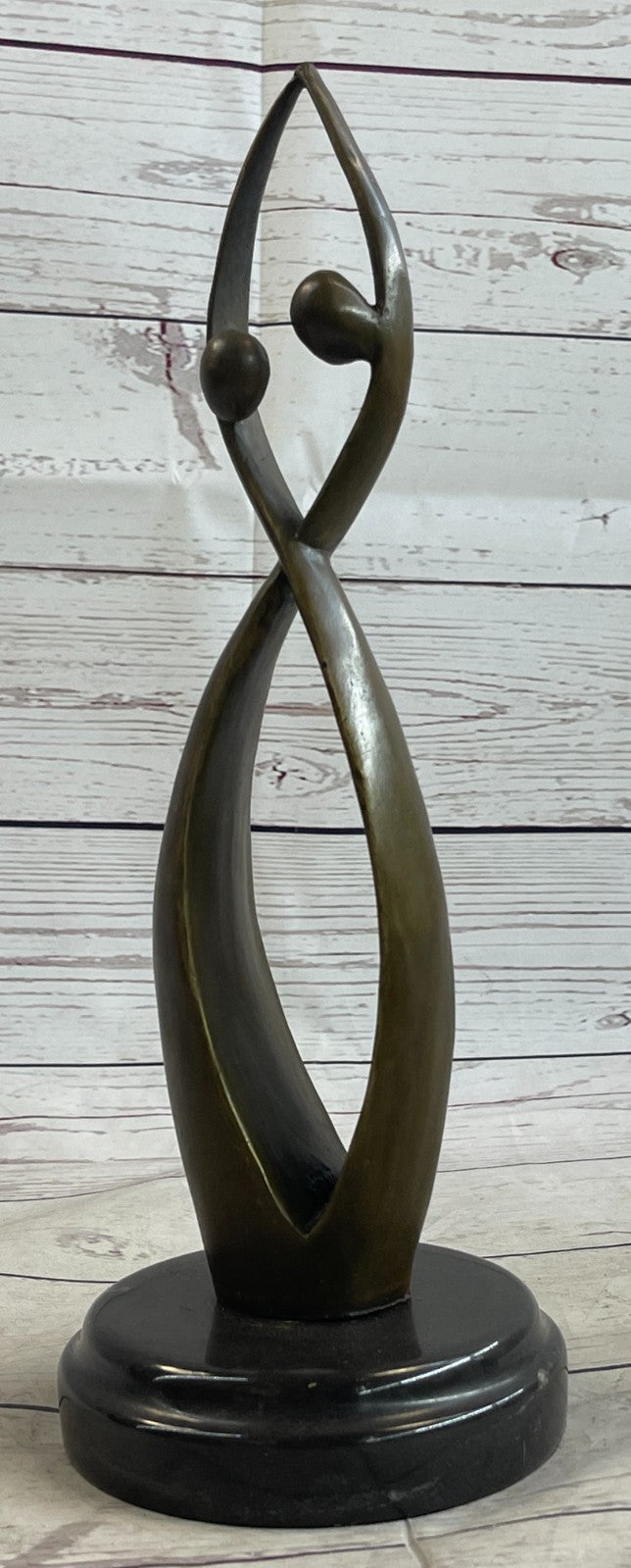 Modern art Creation of Two Beings Becoming one Hot Cast Handcrafted Statue