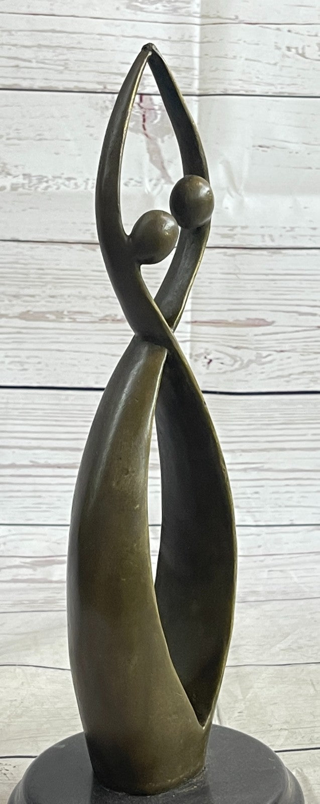 Modern art Creation of Two Beings Becoming one Hot Cast Handcrafted Statue