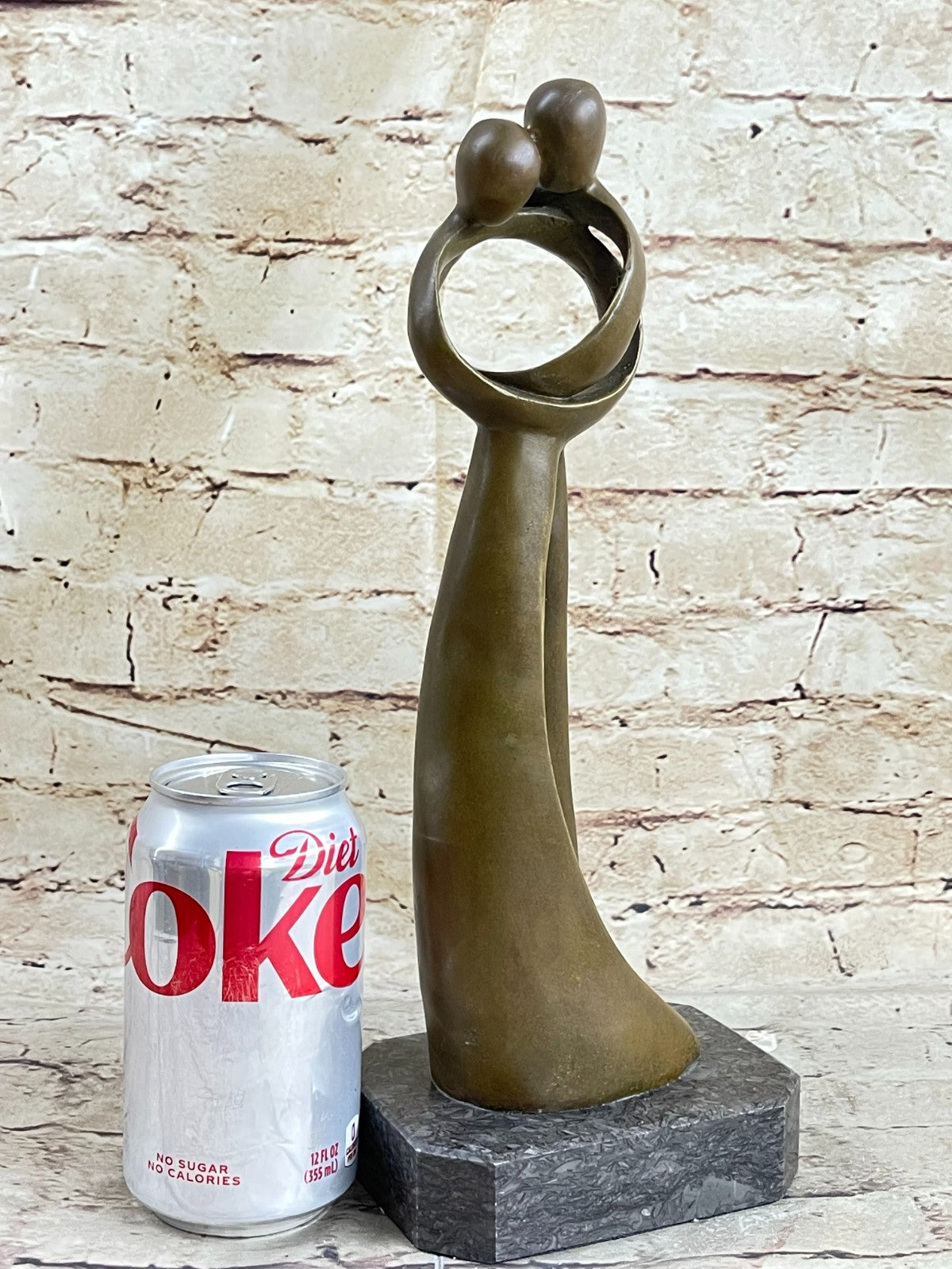 Abstract Modern Art Bronze Sculpture | Kissing Couple Figurine | Handcrafted by Milo