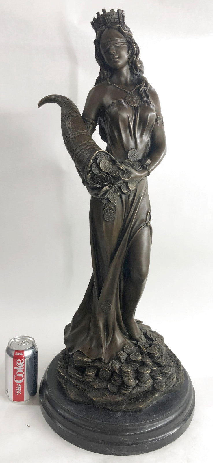 Tyche Luck Fortuna Greek Goddess Statue Sculpture Figurine Solid Bronze 30 inches