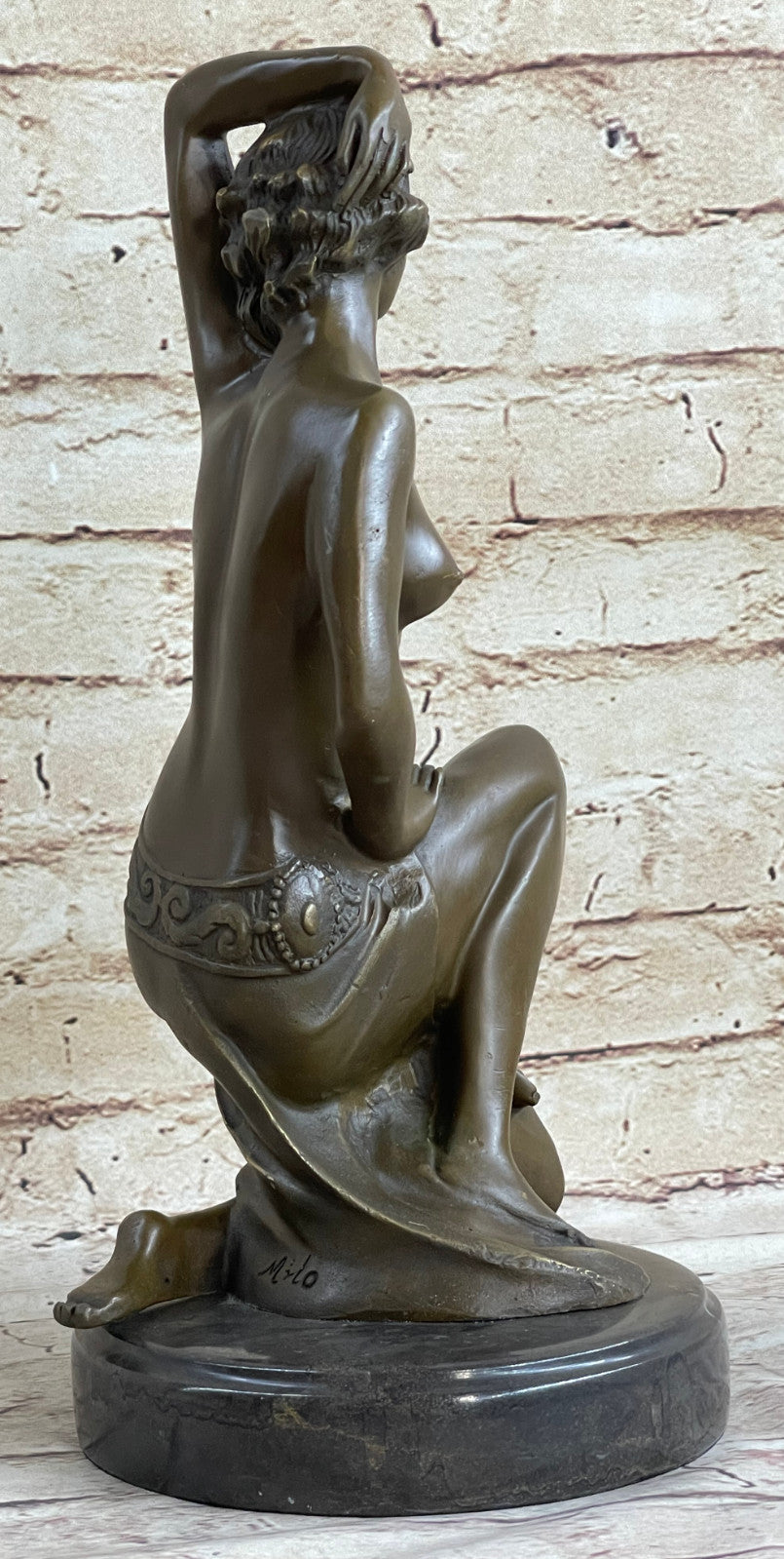 Young Nude Sexy Lady Handcrafted Art Bronze Sculpture Statue Figurine Figure LRG