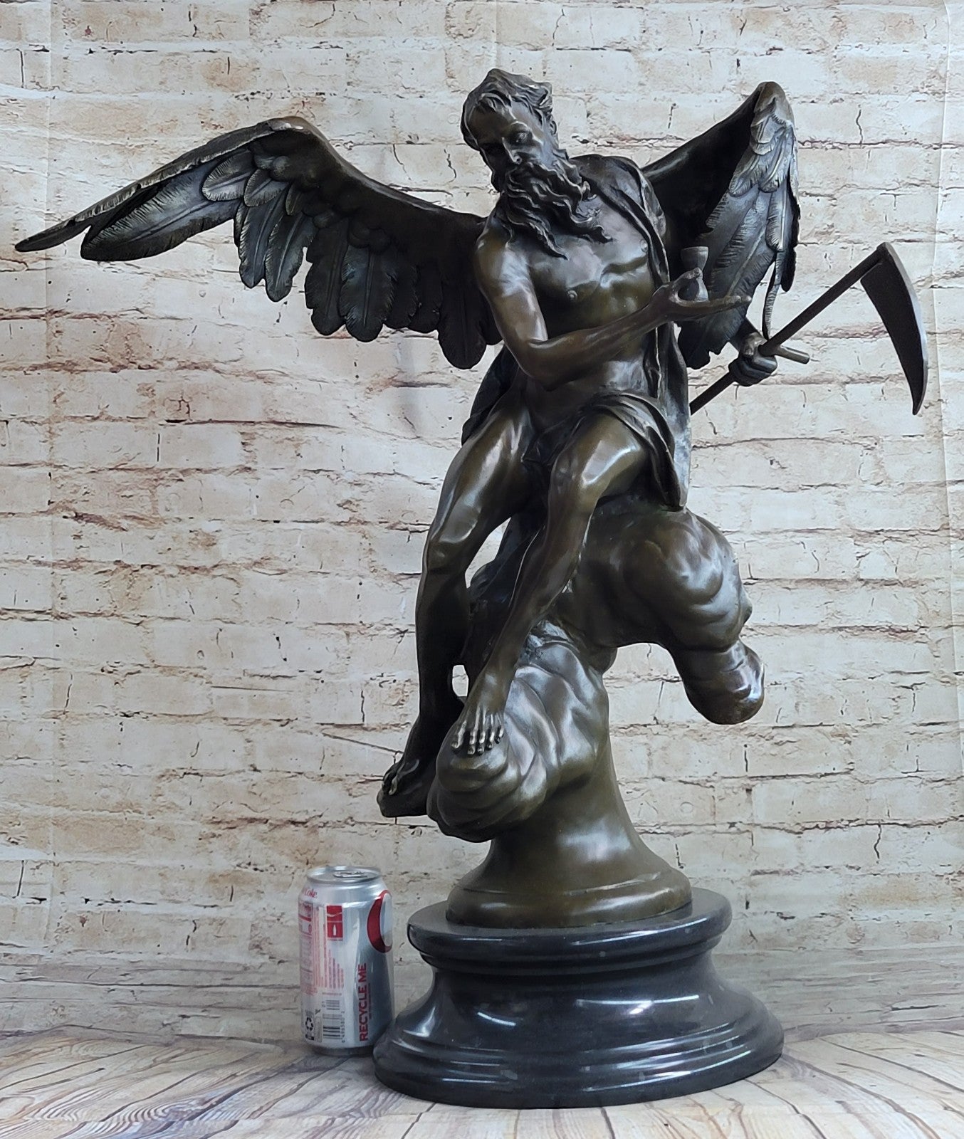 Custom Artwork GRIM REAPER Large Massive Figurine Sculpture -Genuine Bronze Art