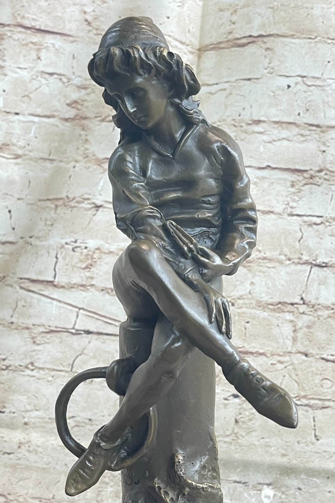 Bronze Boy Reading Book Book End Hot Cast Sculpture Figurine Figure Statue