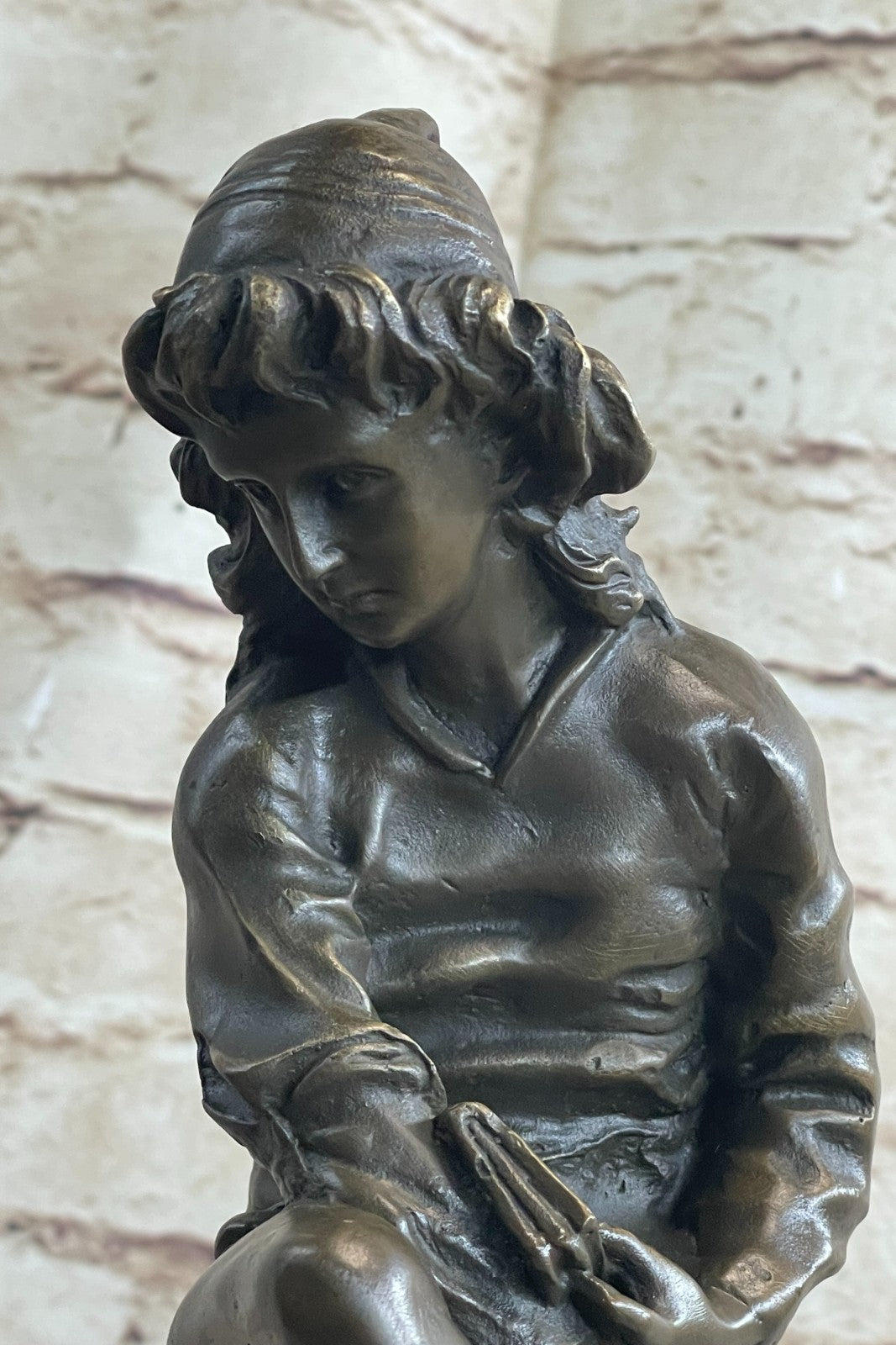 Bronze Boy Reading Book Book End Hot Cast Sculpture Figurine Figure Statue
