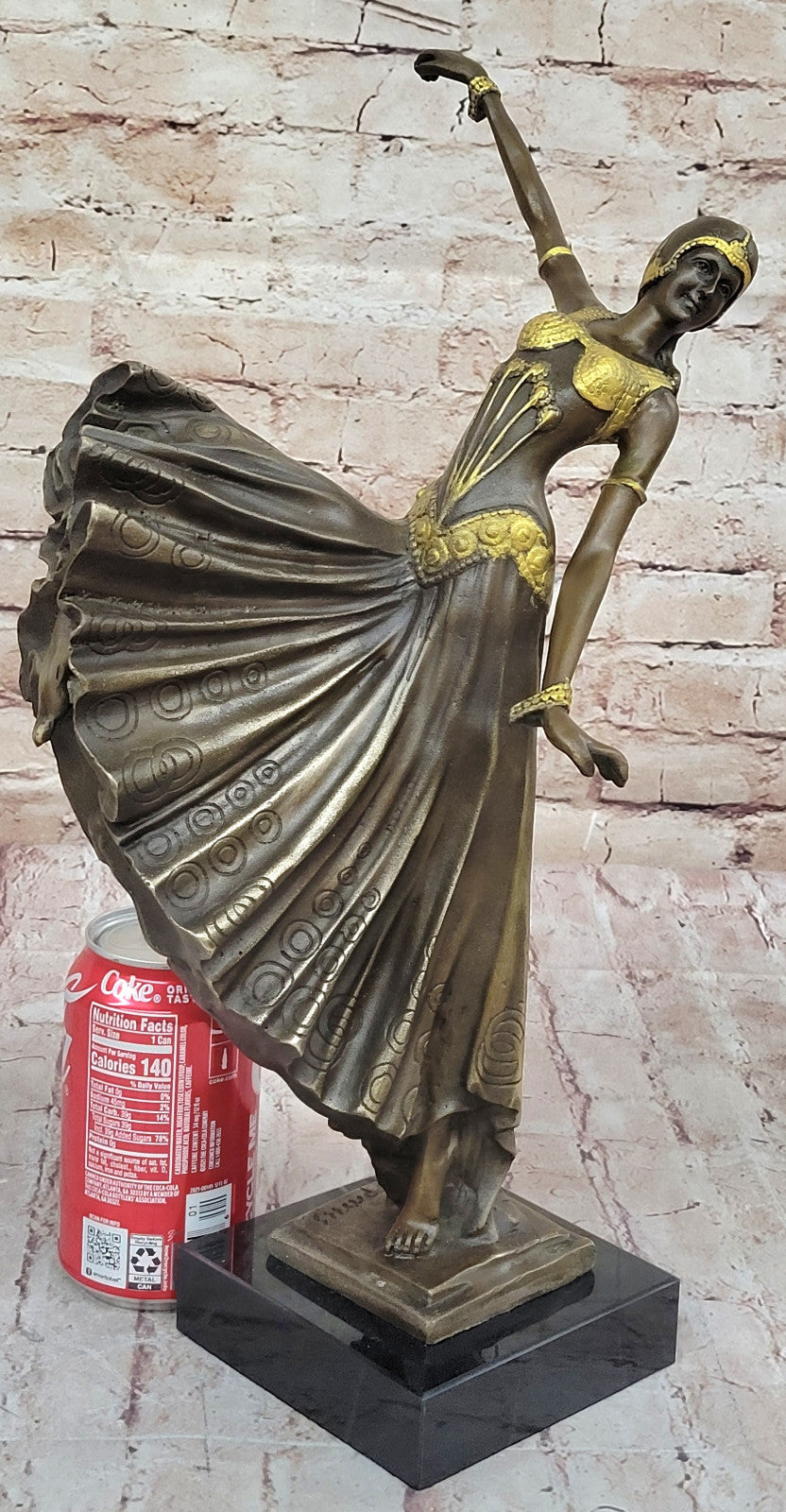 Solid Bronze Chiparus Dancer Sculpture: Fine Art Deco Home Decor Piece Figure