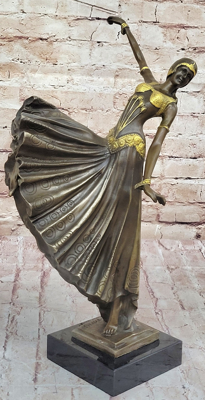 Solid Bronze Chiparus Dancer Sculpture: Fine Art Deco Home Decor Piece Figure