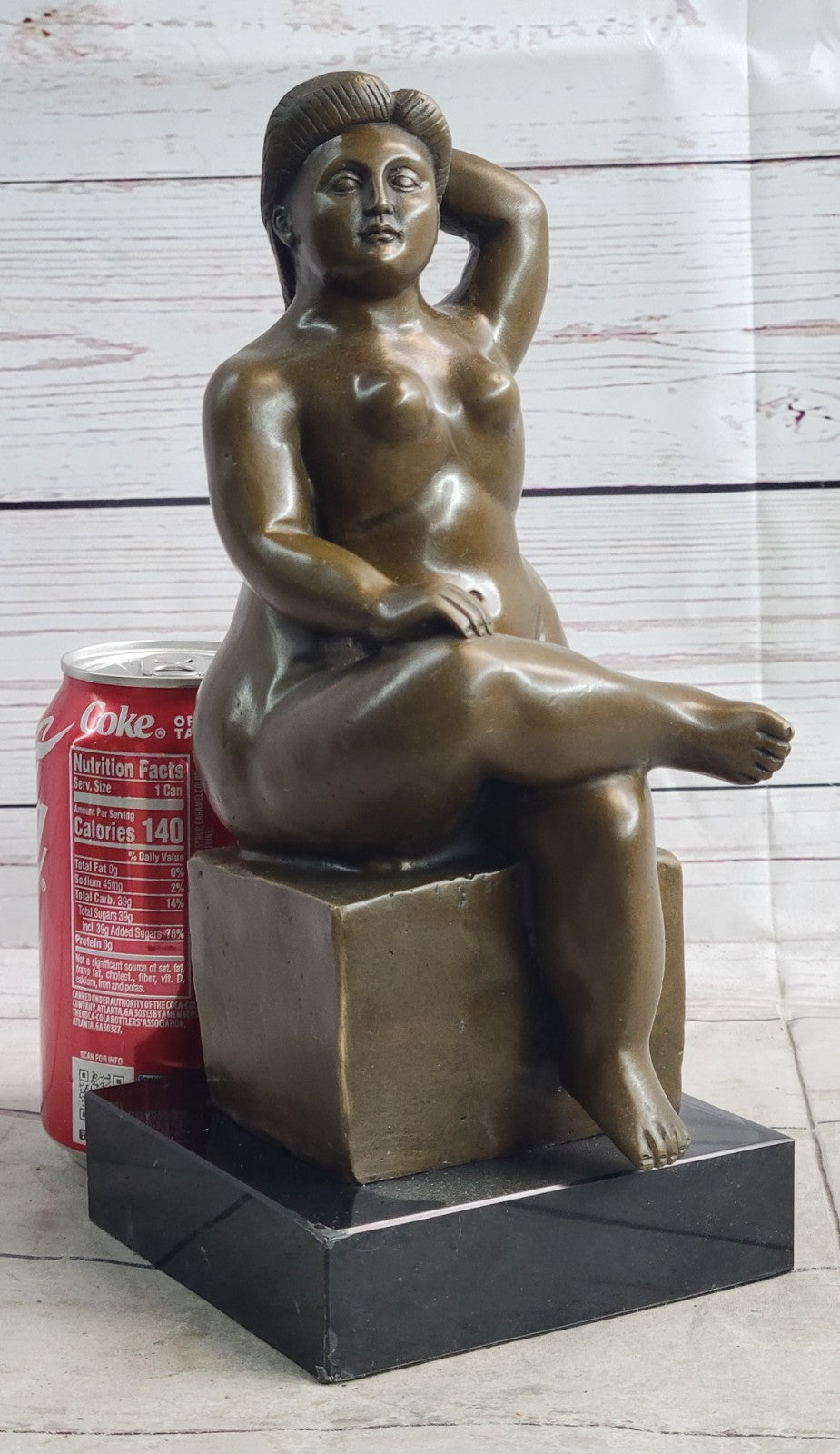 Hot Abstract Sexy Girl Tribute to Botero Style Bronze Sculpture Home Nude Décor