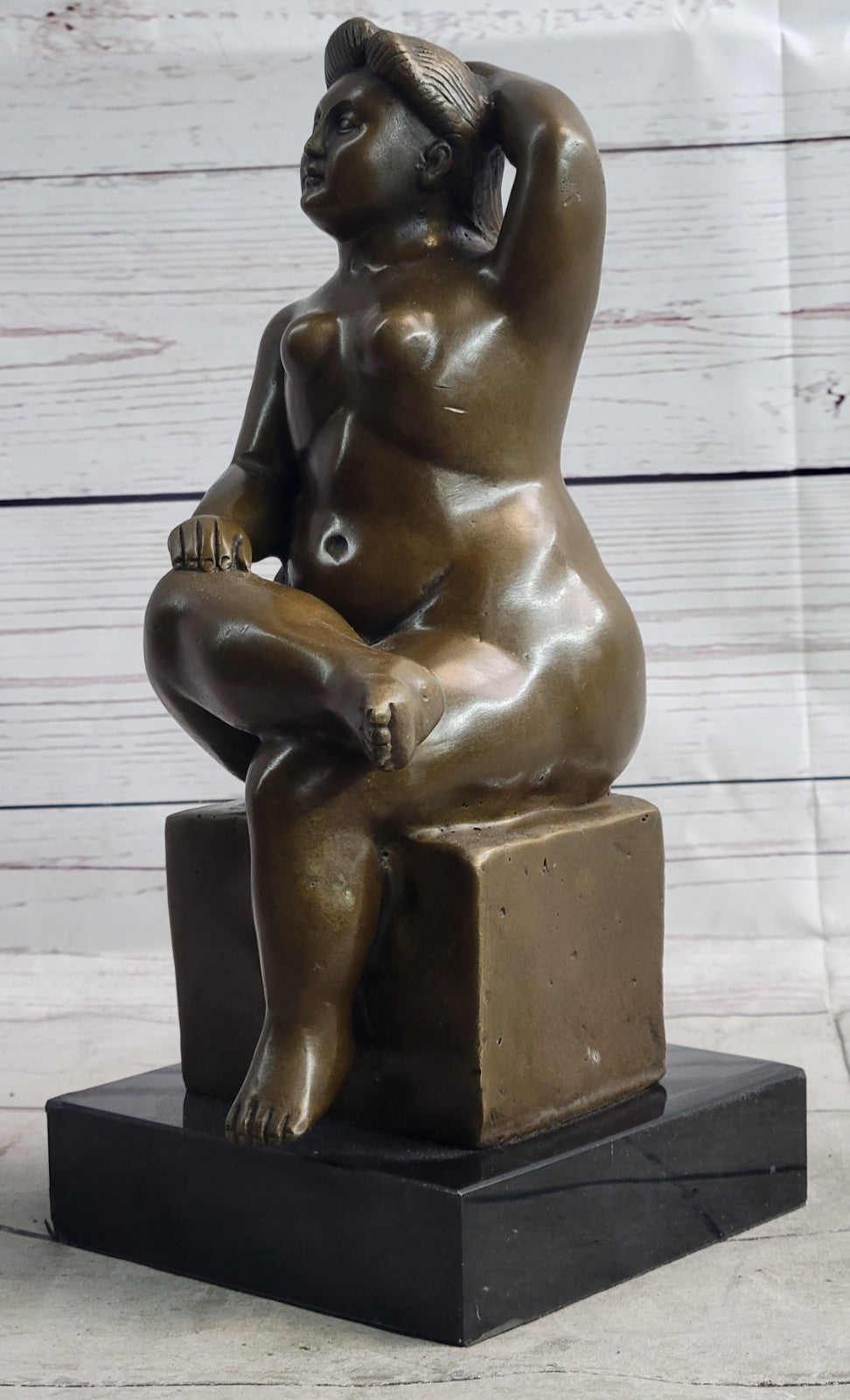 Hot Abstract Sexy Girl Tribute to Botero Style Bronze Sculpture Home Nude Décor
