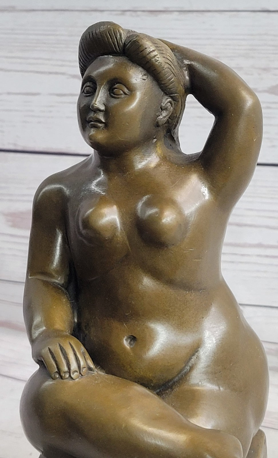 Hot Abstract Sexy Girl Tribute to Botero Style Bronze Sculpture Home Nude Décor