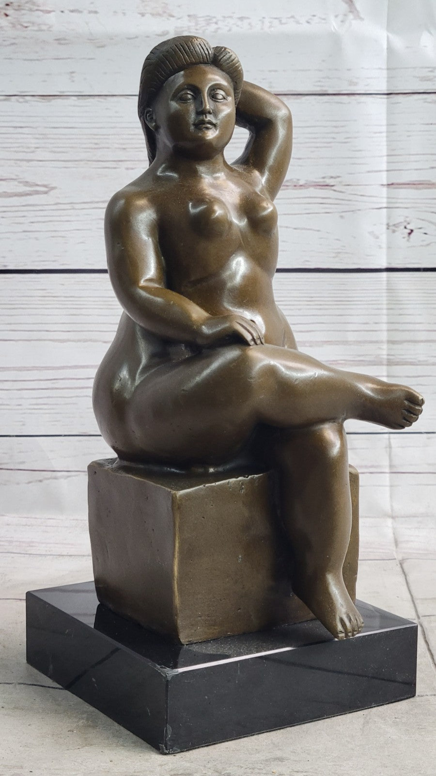 Hot Abstract Sexy Girl Tribute to Botero Style Bronze Sculpture Home Nude Décor