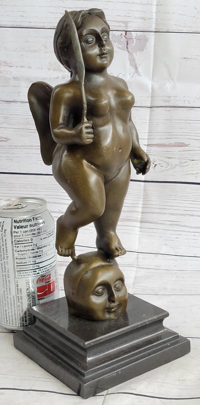 Handcrafted bronze sculpture Nude Angel Standing Tribute Botero Fernando Figure