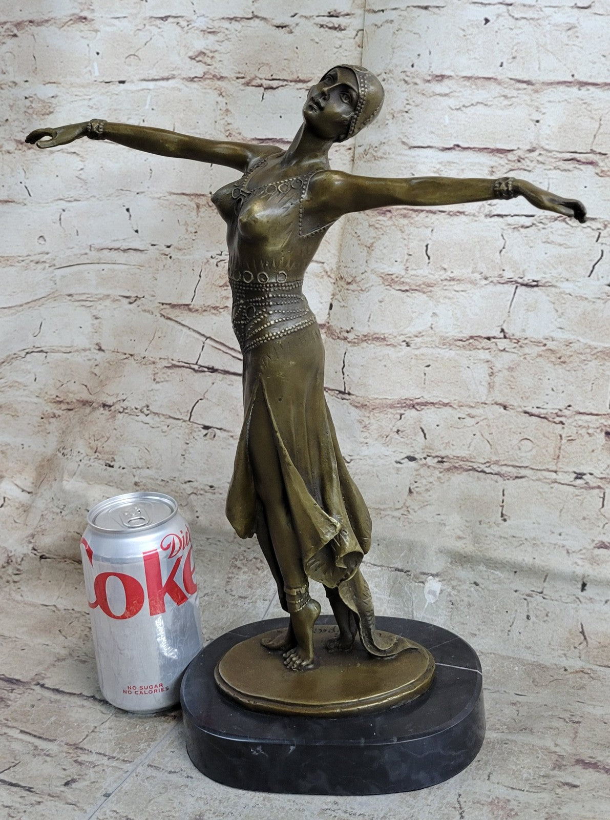 SIGNED D.H Chiparus, bronze art deco dancer sculpture Nouveau Marble Figurine