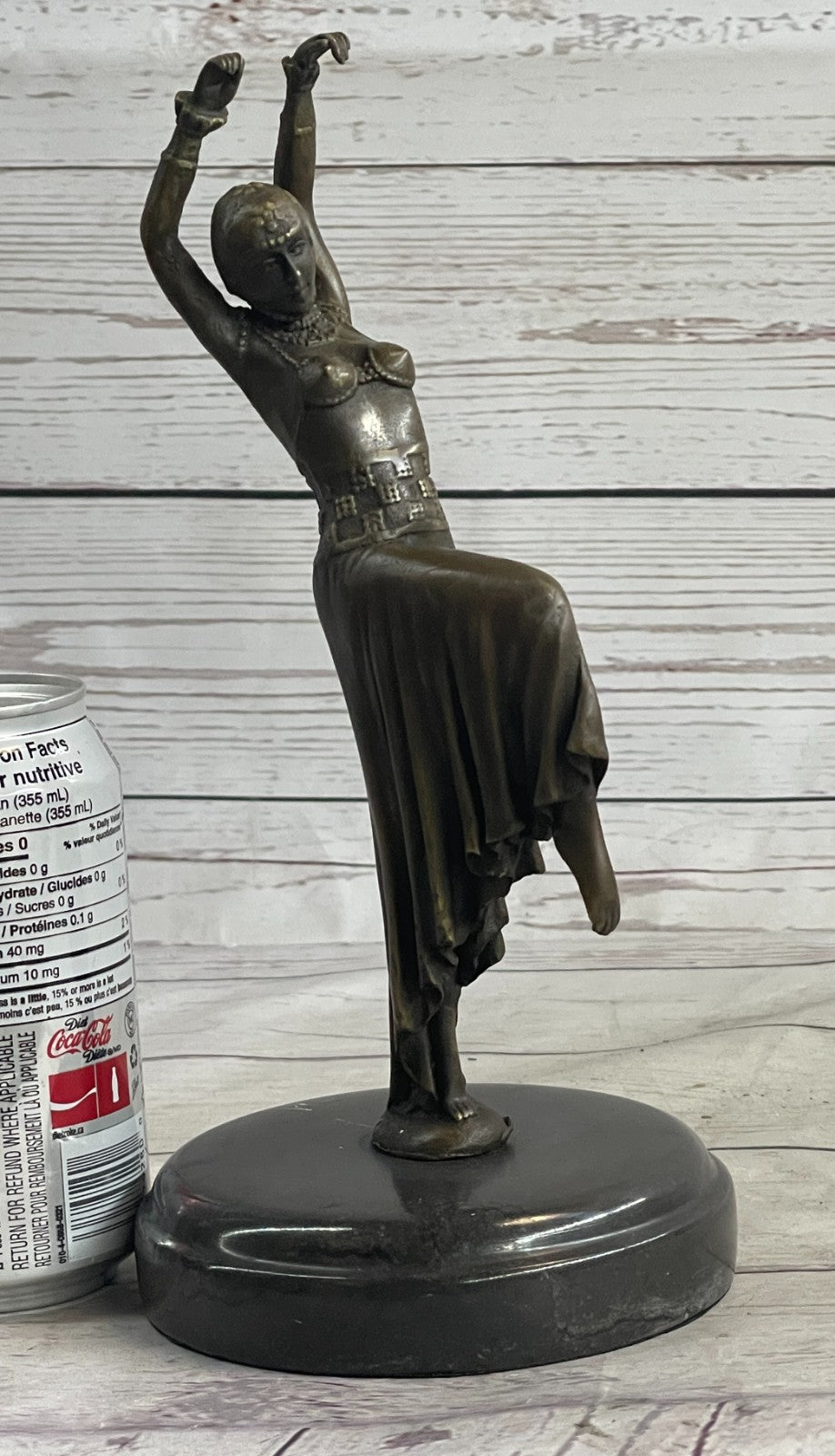 Handcrafted bronze sculpture SALE Chiparus Signed Dancer Tall 10" Deco Art