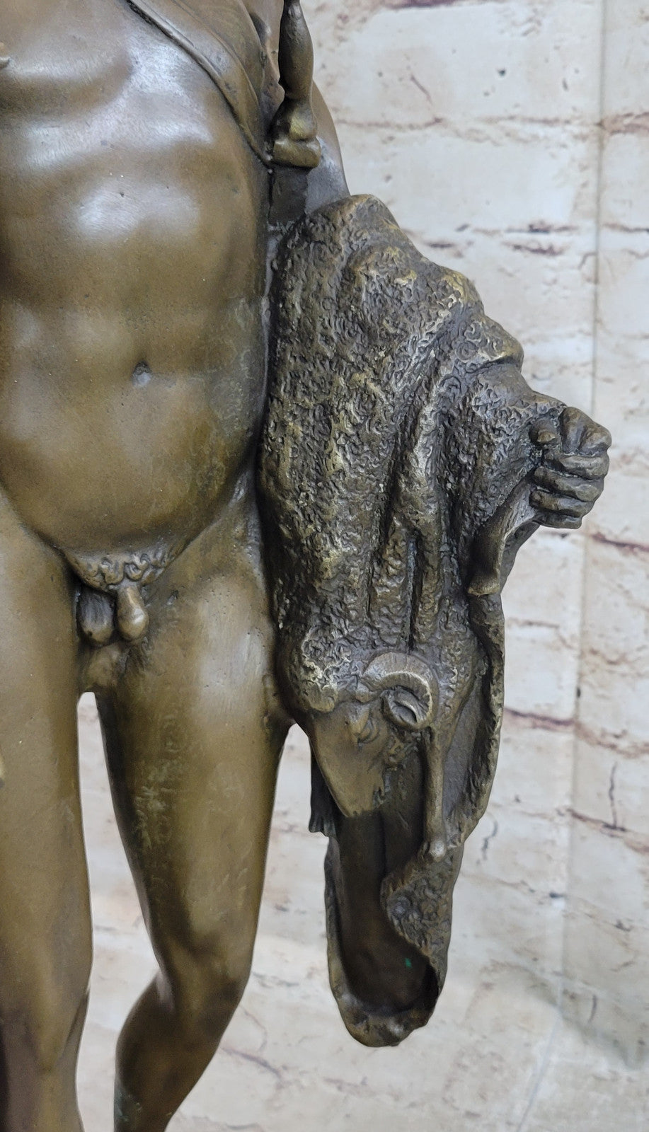 JASON THE GOLDEN FLEECE BRONZE NUDE SCULPTURE FIGURINE VERY LARGE ROMAN