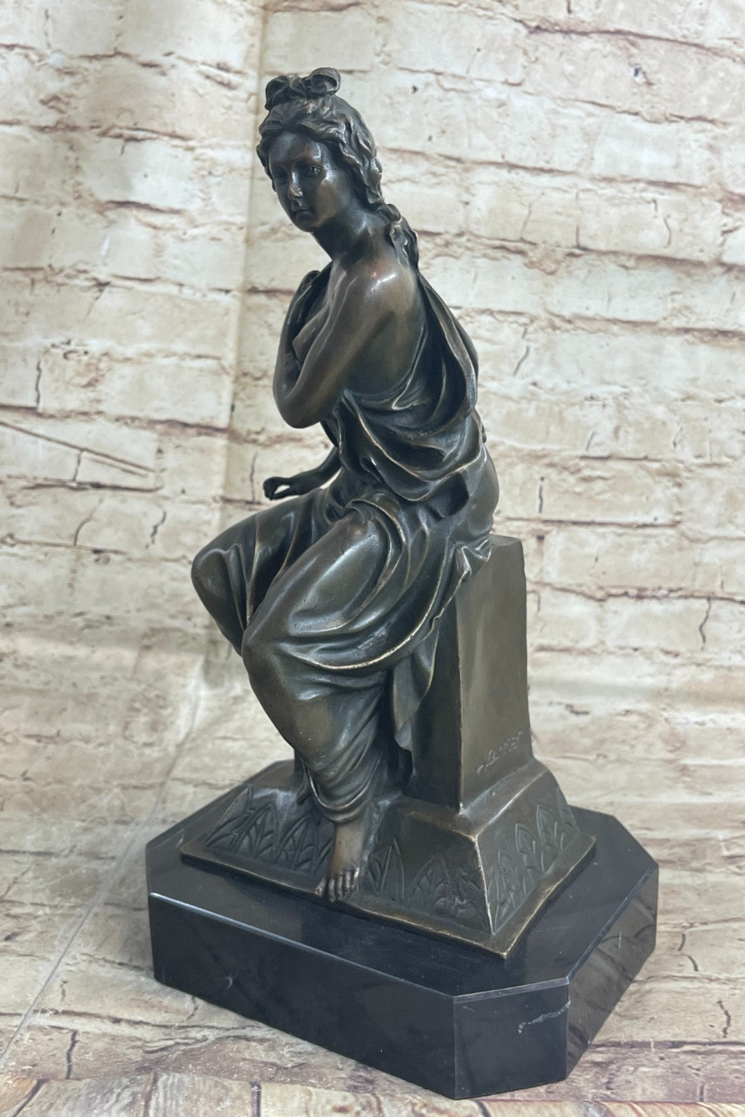 Handcrafted Genuine Bronze Gorgeous Woman Sculpture by Lost Wax Method Gift