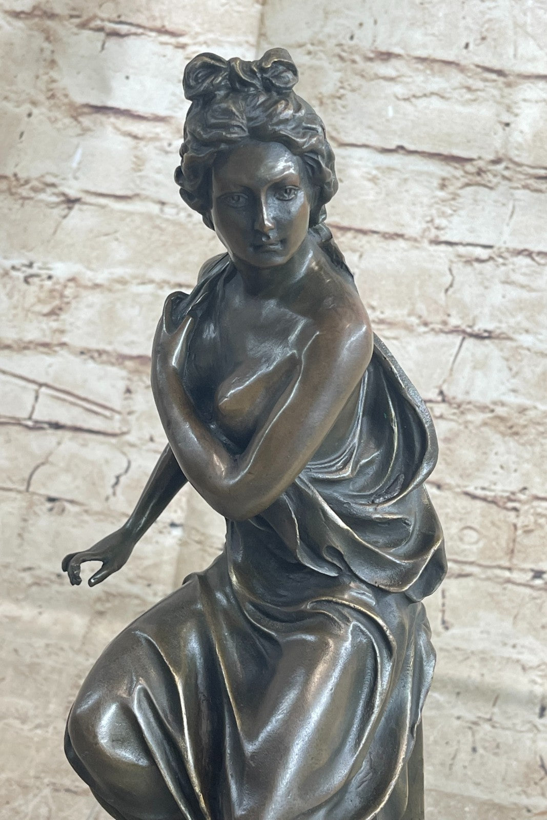 Handcrafted Genuine Bronze Gorgeous Woman Sculpture by Lost Wax Method Gift